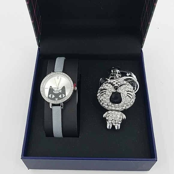 Jessica Carlyle Accessories - NWT Jessica Carlyle Cat Watch and Keychain Set